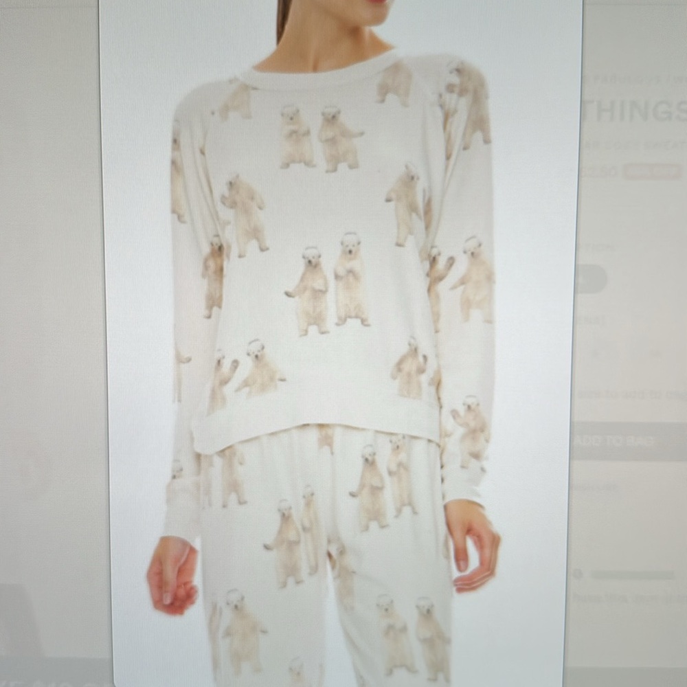 All Things Fabulous (atf) Boogie Bear Cozy LS top